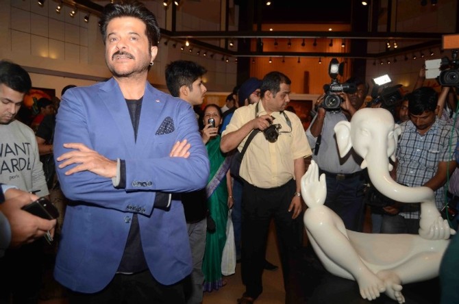 Anil Kapoor looking handsome an art exhibition