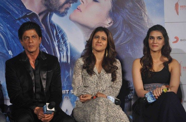 'Dilwale' team interacting with the media at the launch of the song 'Gerua'