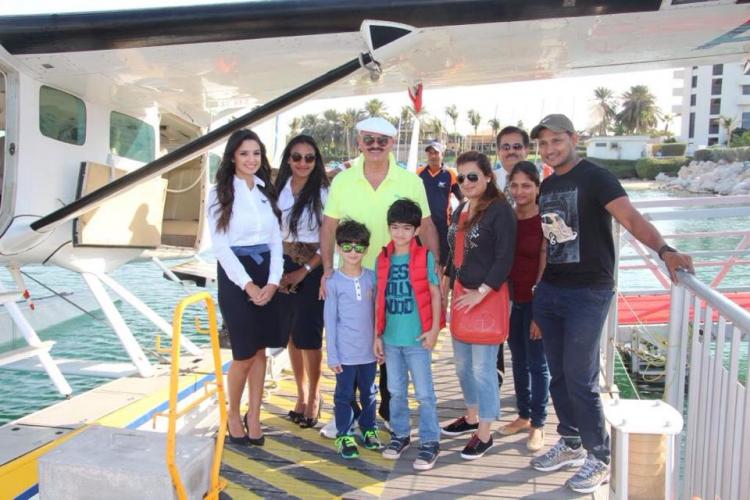 Hrithik Roshan's father Rakesh Roshan with his grand sons in Dubai