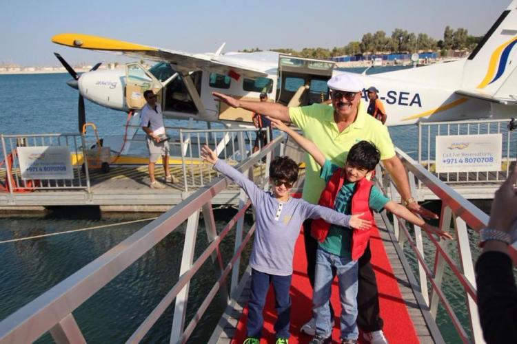 Hrithik Roshan's father Rakesh Roshan with his grand sons in Dubai