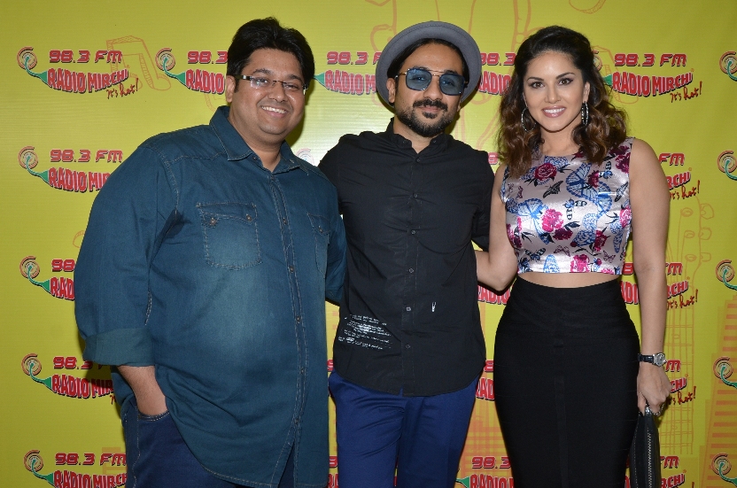 Milap Zaveri, Sunny Leone and Vir Das promote 'Mastizaade' at a radio station