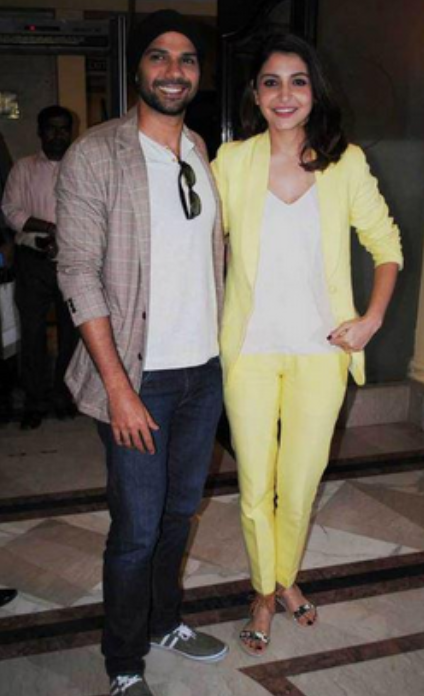 Anushka Sharma, Neil Bhoopalam poses for the shutterbugs in Delhi