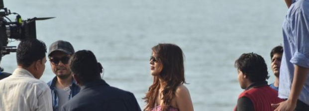 Rhea Chakraborty spotted on the sets of 'Bank Chor'