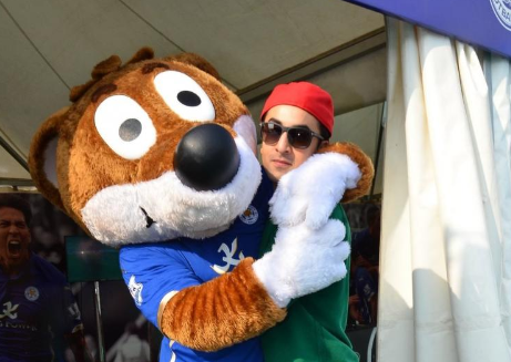 Ranbir Kapoor enjoying his time at a football event