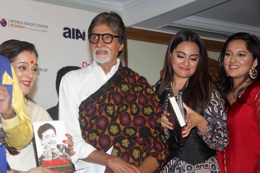 Amitabh Bachchan, Sonakshi Sinha and others at the launch of Shatrughan Sinha's biography