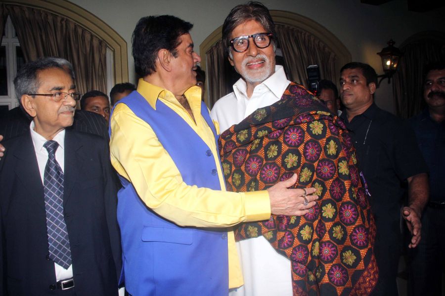 Amitabh Bachchan and Shatrughan Sinha at the launch of latter's biography