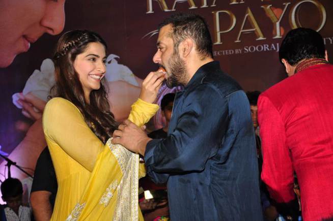 Salman and Sonam celebrating diwali and sharing sweets