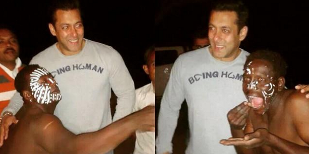 Salman Khan with fans on the sets of 'Prem Ratan Dhan Payo'