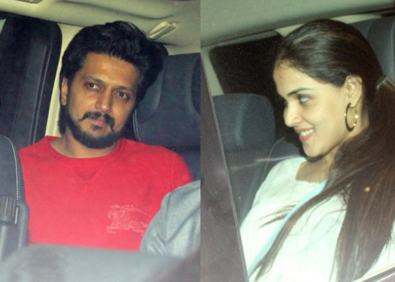 Ritesih and Genelia Deshmukh at the special screening of 'NH10'