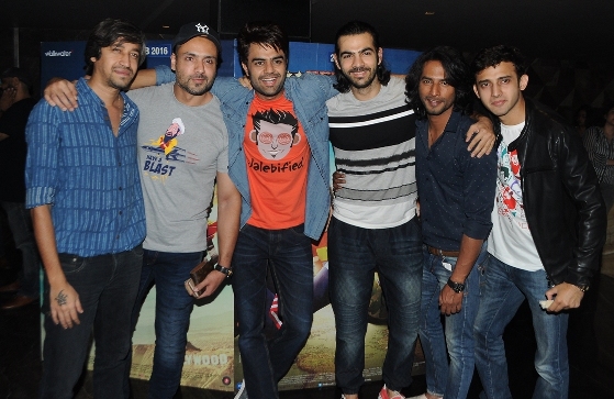 Manish Paul poses with his TV friends at 'Tere Bin Laden Dead Or Alive' screening
