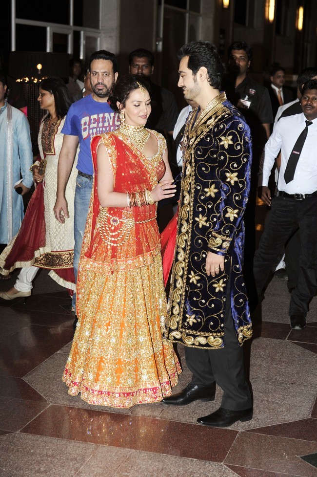 Eshaa Deol with her husband at sangeet ceremony 1
