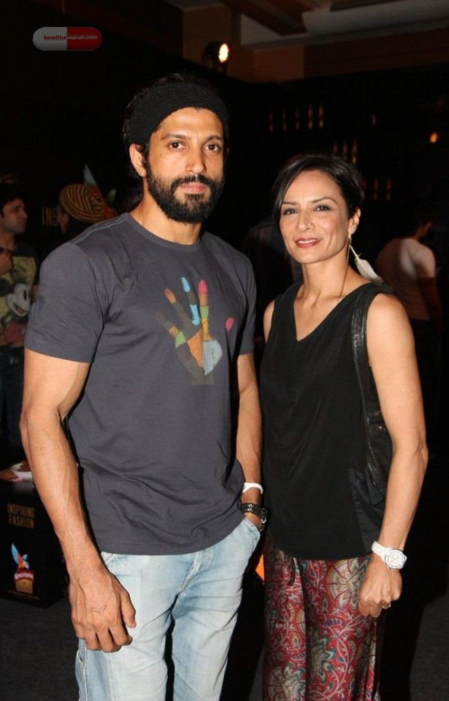 Farhan Akhtar with his wife in Lakme Fashion Week