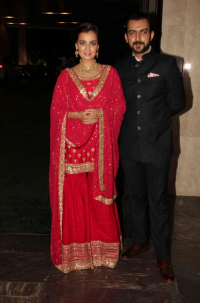 Dia Mirza and husband Sahil Sangha at Masaba Gupta's wedding reception