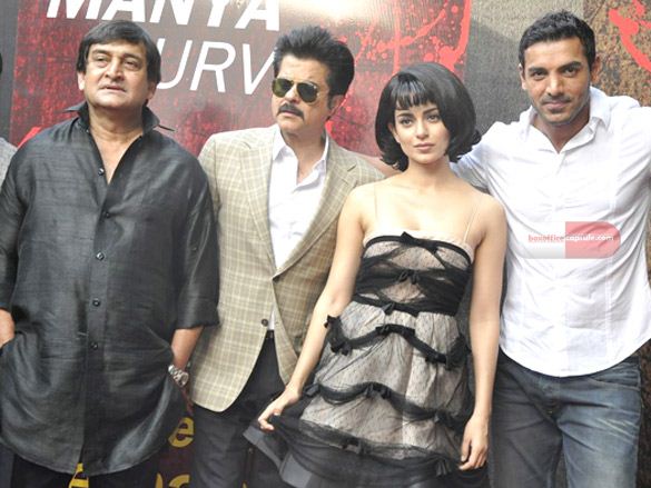 Kangana Ranaut John Abraham Anil Kapoor & Mahesh Manjerkar at launch party of Shootout At Wadala